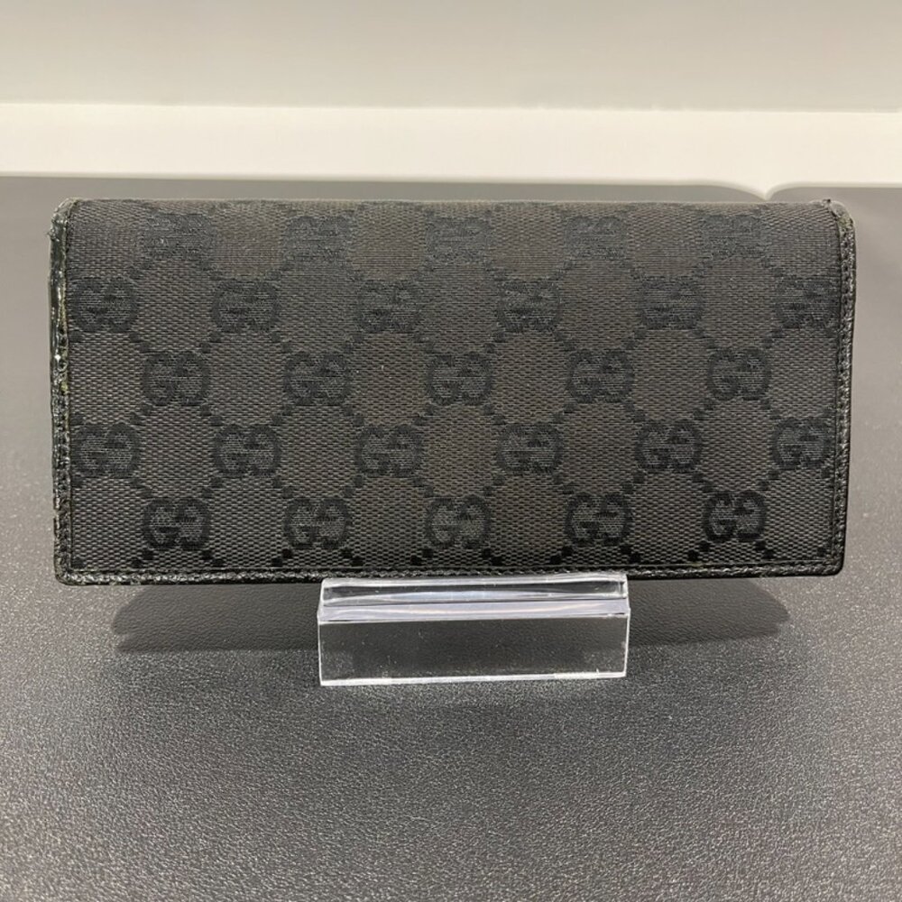 Gucci. Women's Black Guccisima Canvas/Leather Long Wallet. (JB1023) - Picture 2 of 12